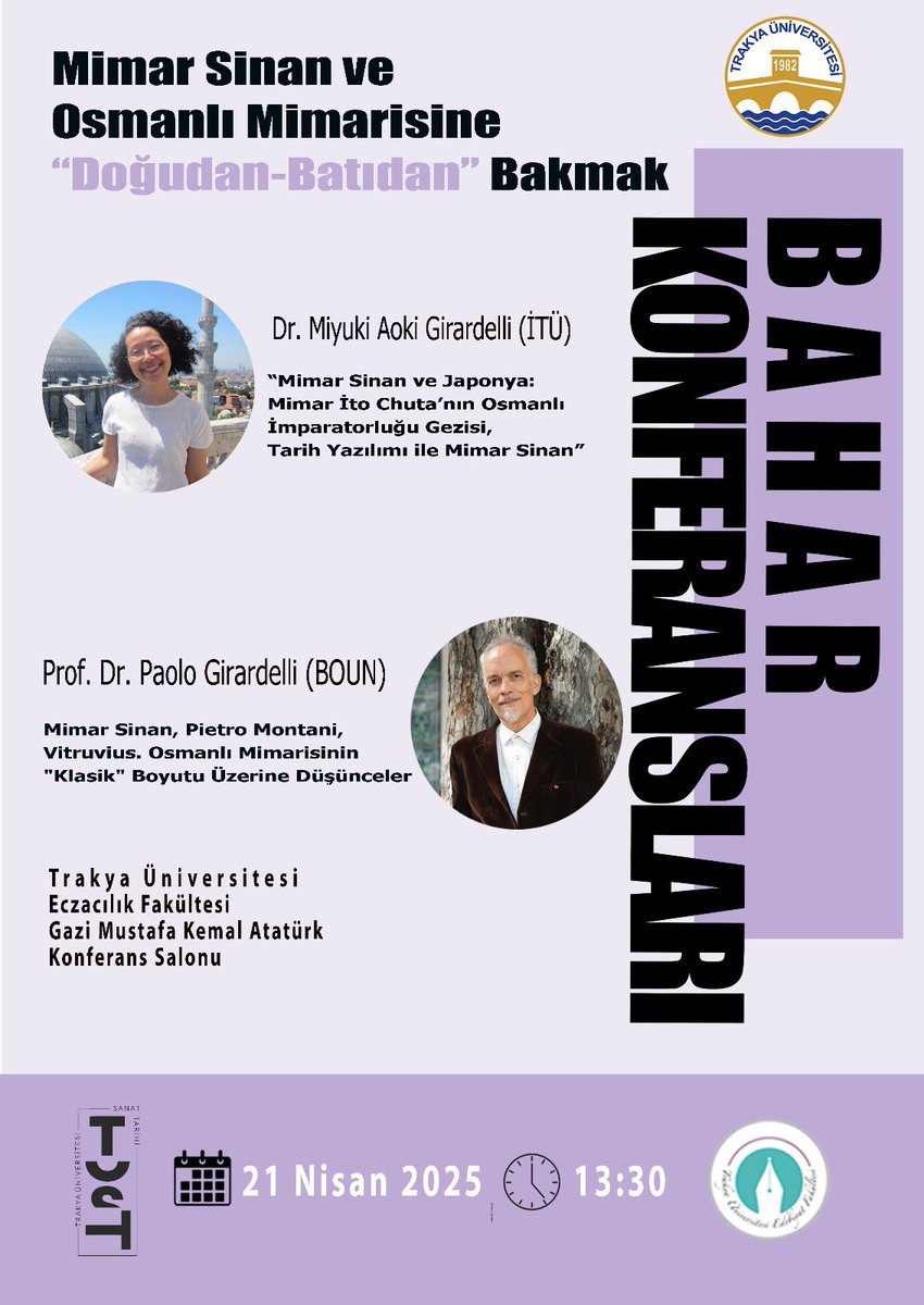 Trakya Üniversitesi, Mimar Sinan ve Osmanlı Mimarisini Ele Alan Bahar Konferansı Düzenleyecek