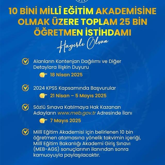 Edirne'de 2025 Öğretmen Atamaları Yapılacak
